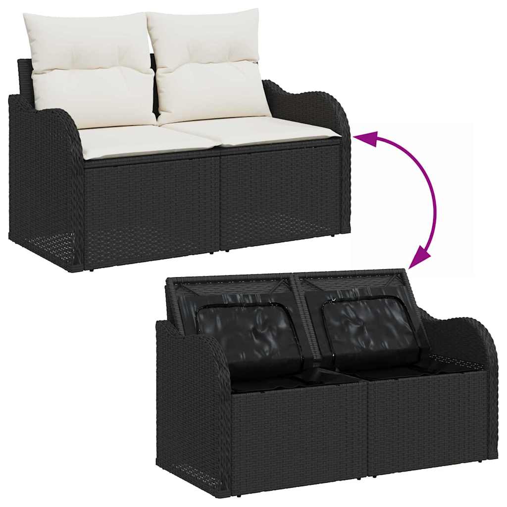 vidaXL Zestaw Sof na Ogród 6 pcs Czarny polirattan