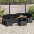 vidaXL Zestaw Sof na Ogród 8 pcs Czarny polirattan