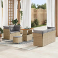 vidaXL Zestaw Sof na Ogród 8 pcs Beżowy polirattan