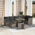 vidaXL Zestaw Sof na Ogród 9 pcs Szary polirattan