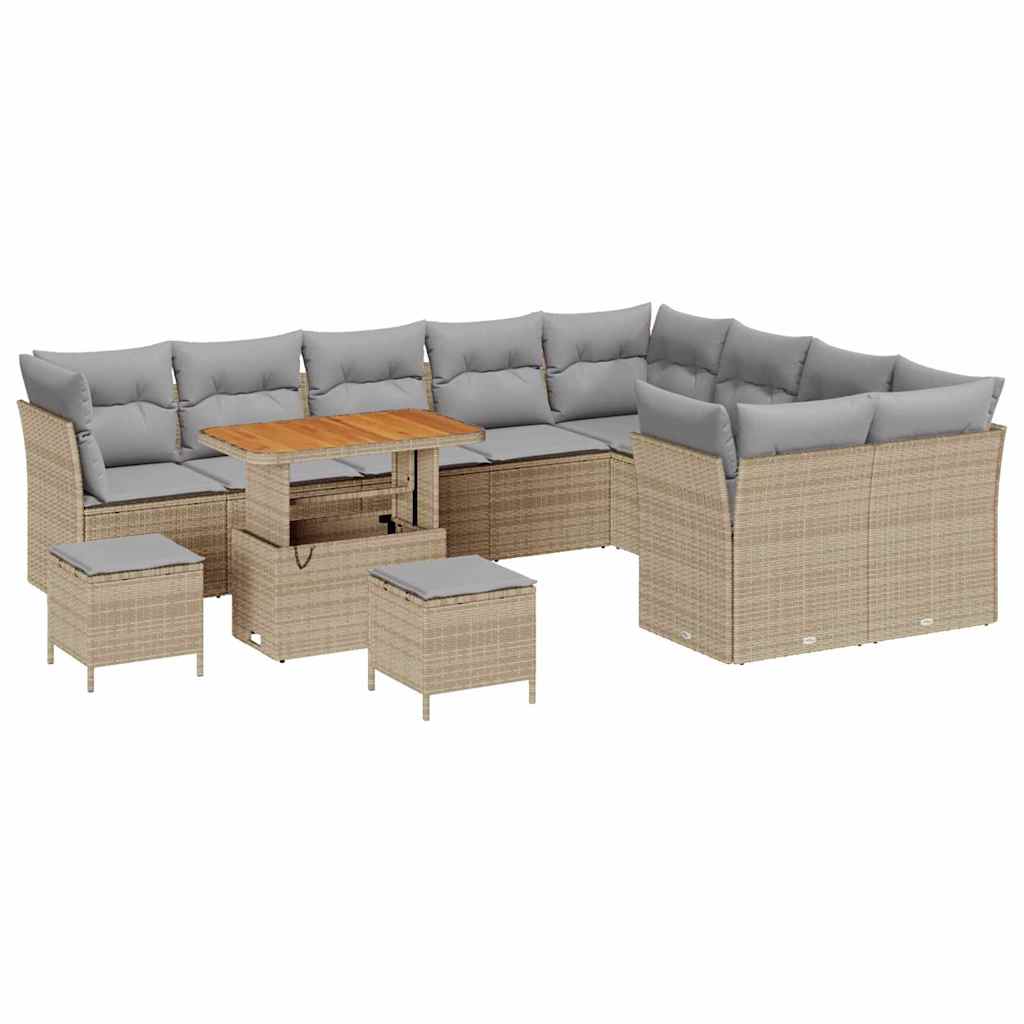 vidaXL Zestaw Sof na Ogród 12 pcs Beżowy polirattan