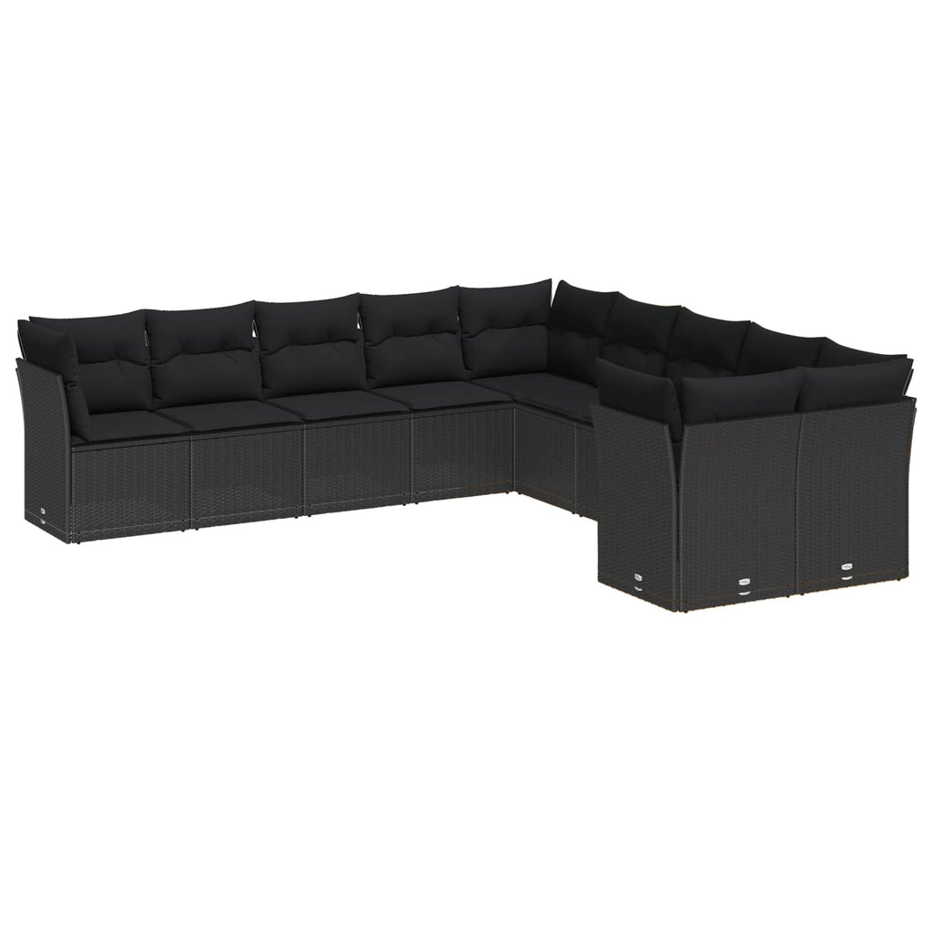 vidaXL Zestaw Sof na Ogród 13 pcs Czarny polirattan