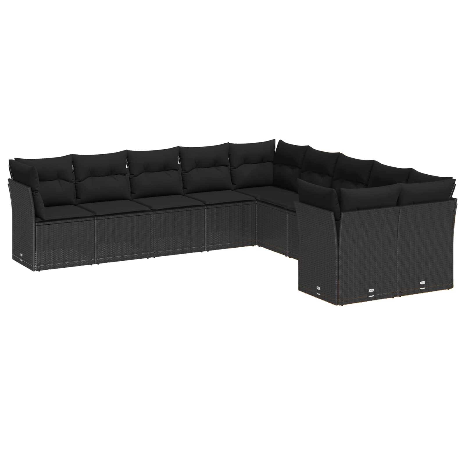 vidaXL Zestaw Sof na Ogród 13 pcs Czarny polirattan