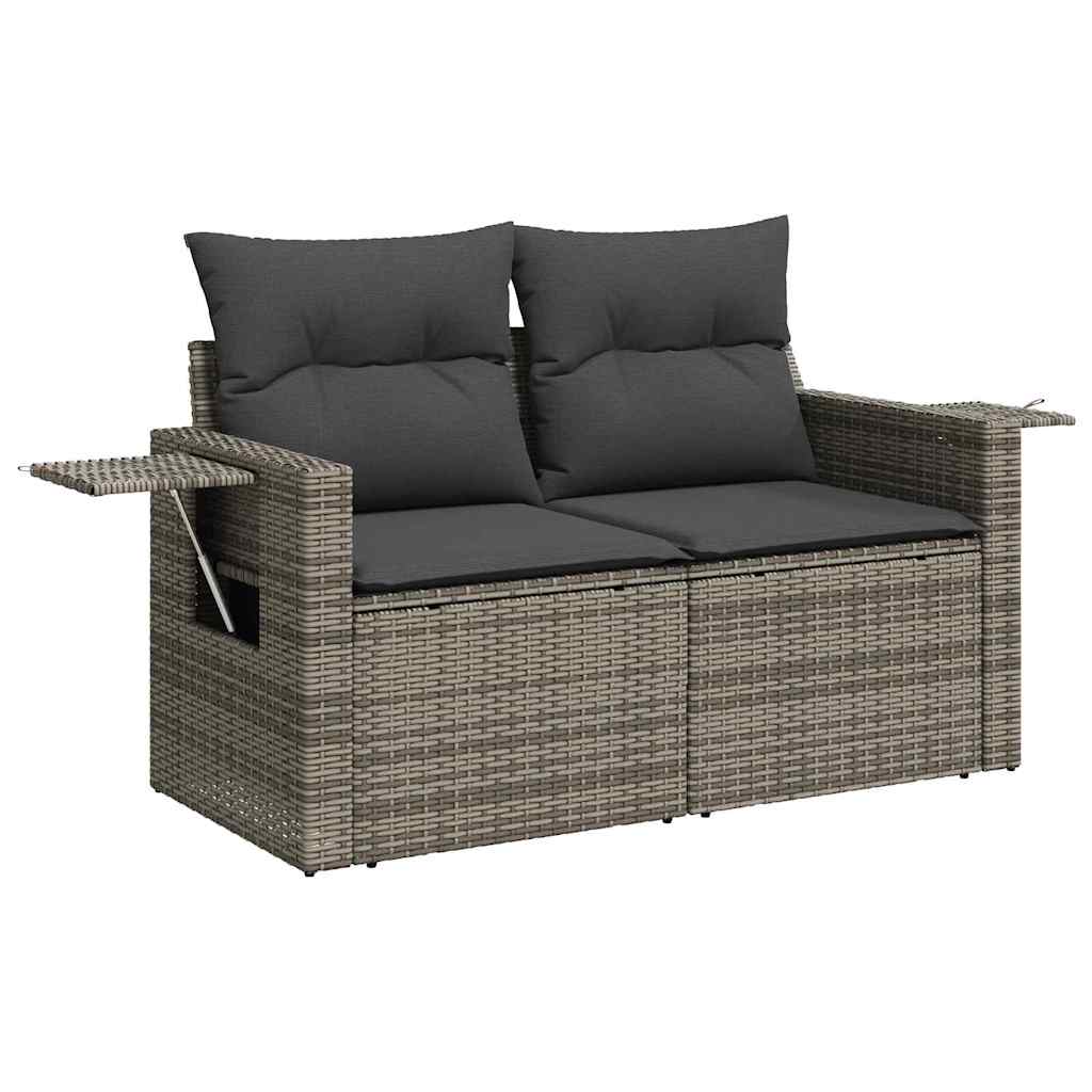 vidaXL Zestaw Sof na Ogród z przechowywaniem 11 pcs Szary Polirattan