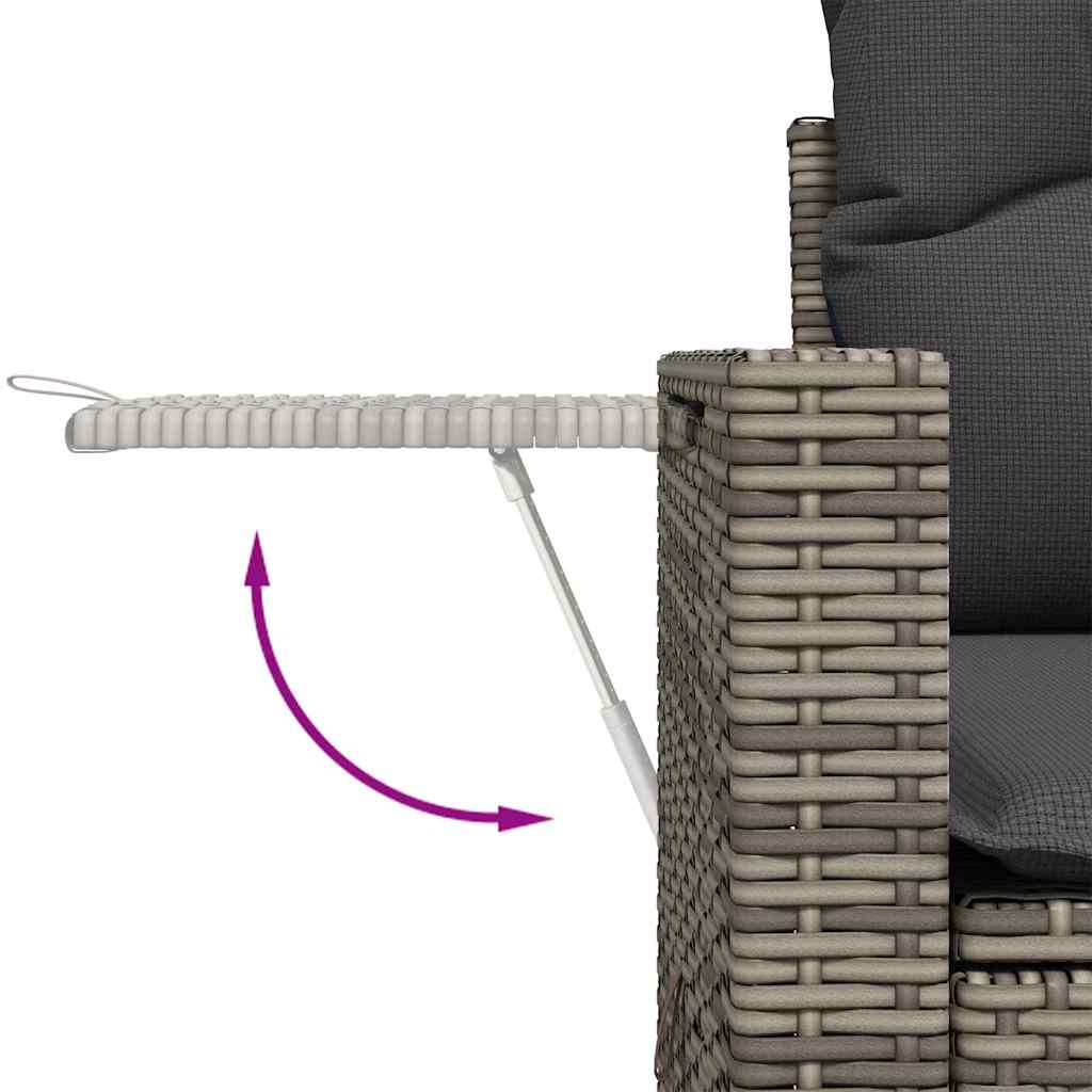 vidaXL Zestaw Sof na Ogród z przechowywaniem 11 pcs Szary Polirattan