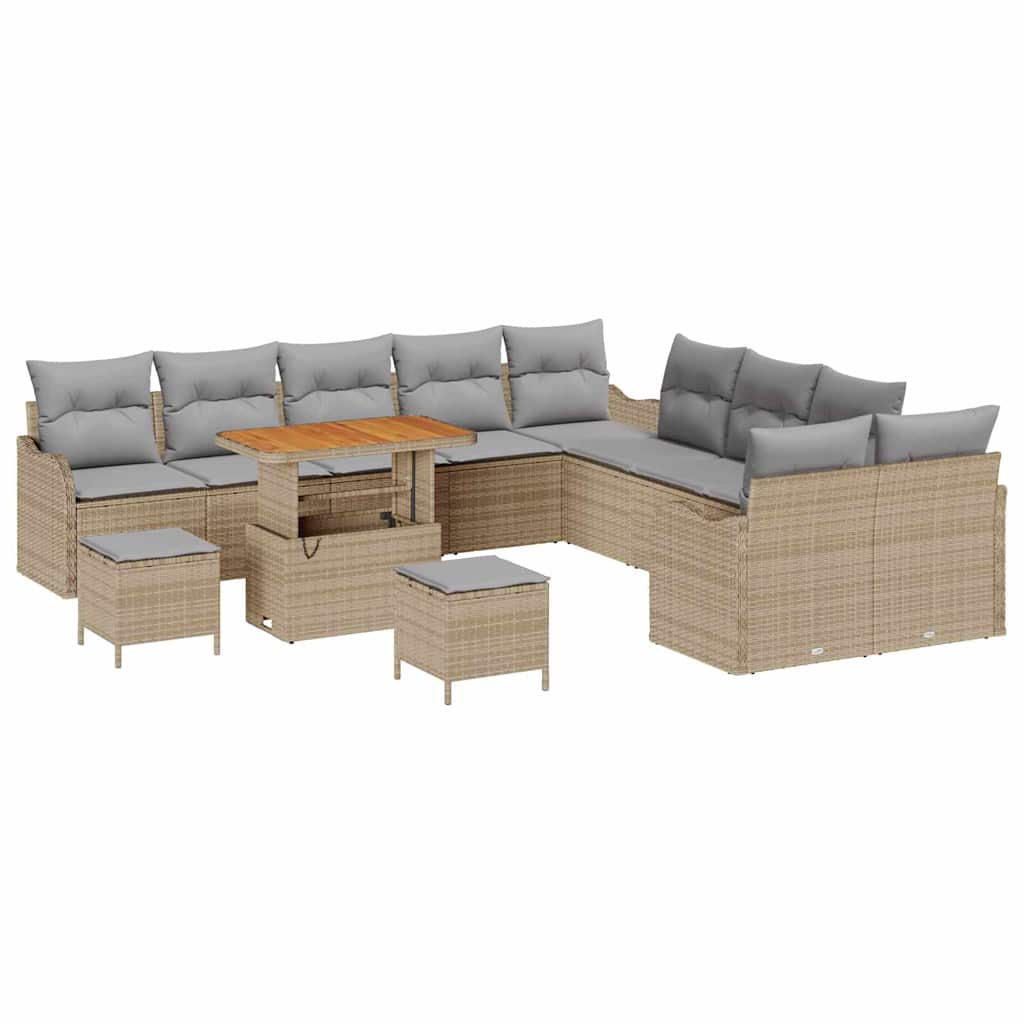 vidaXL Zestaw Sof na Ogród 13 pcs Beżowy polirattan