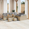vidaXL Zestaw Sof na Ogród z poduszką 14 pcs Beżowy polirattan