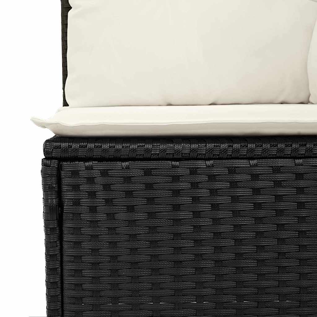 vidaXL Zestaw Sof na Ogród 10 szt. Czarny polirattan
