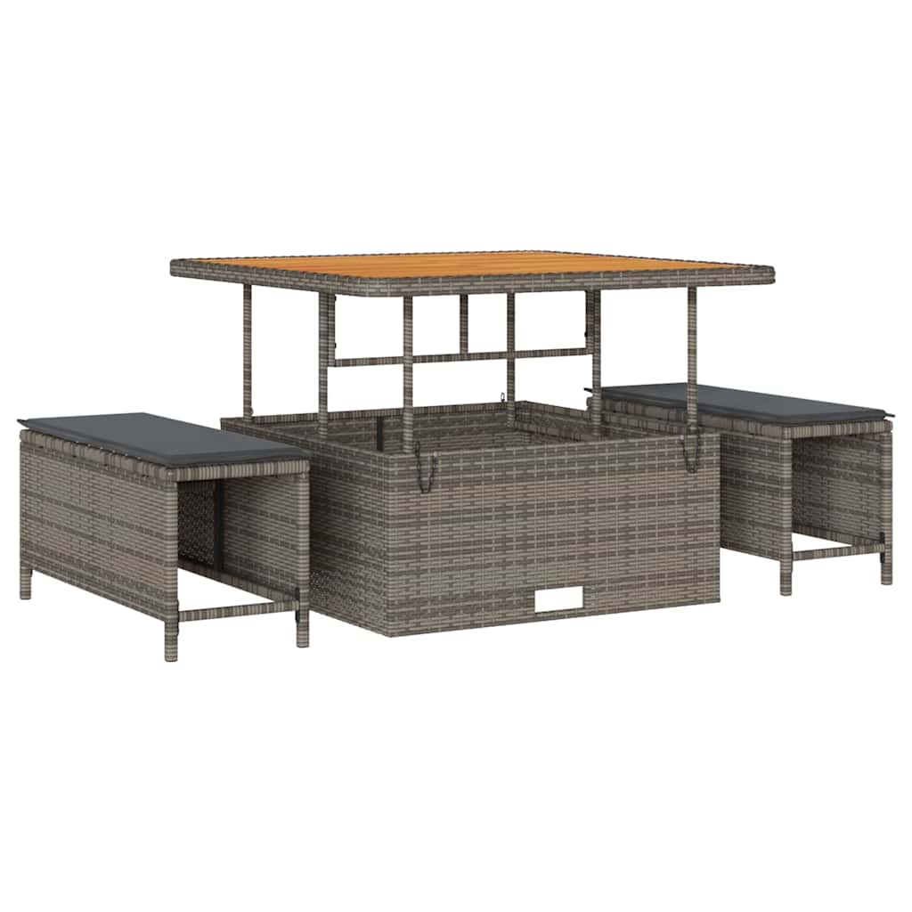 vidaXL Zestaw Sof na Ogród z poduszką 8 pcs Szary polirattan