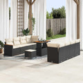 vidaXL Zestaw Sof na Ogród 11 pcs Czarny polirattan
