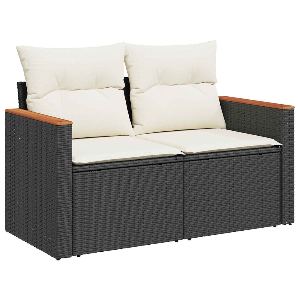 vidaXL Zestaw Sof na Ogród 8 szt. Czarny polirattan