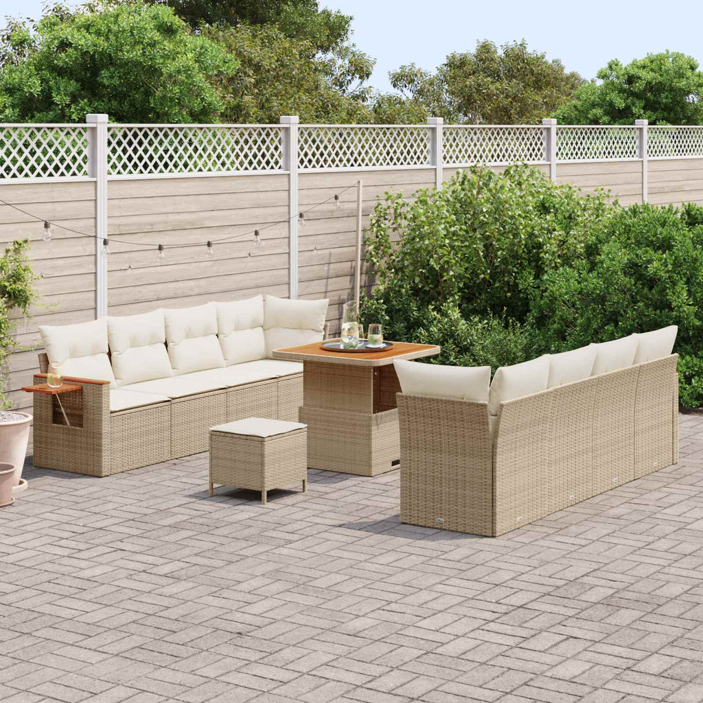 vidaXL Zestaw Sof na Ogród 11 pcs Beżowy polirattan