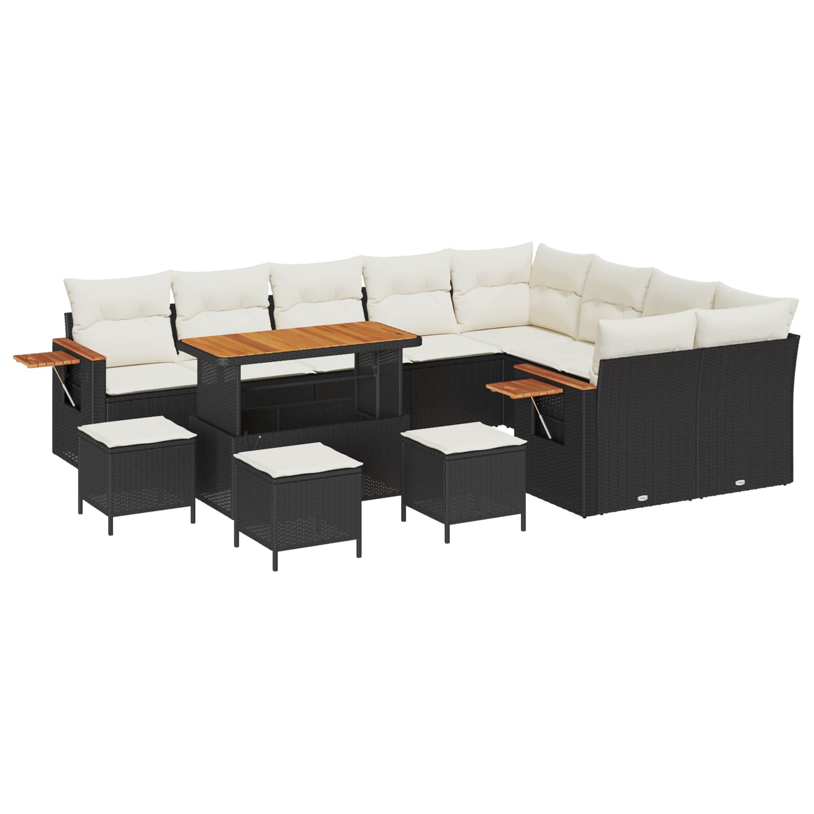 vidaXL Zestaw Sof na Ogród 13 pcs Czarny polirattan