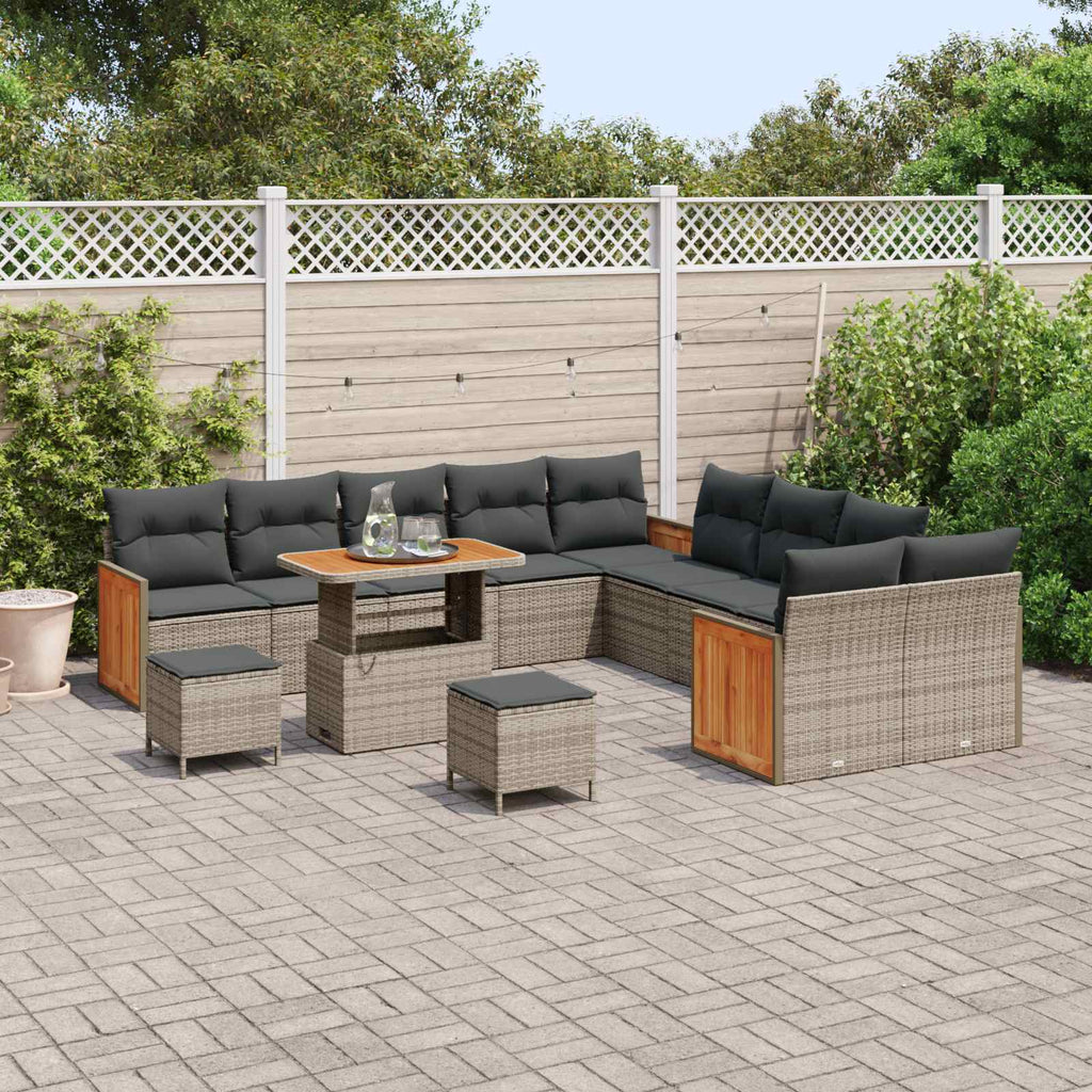 vidaXL Zestaw Sof na Ogród z poduszką 13 pcs Szary
