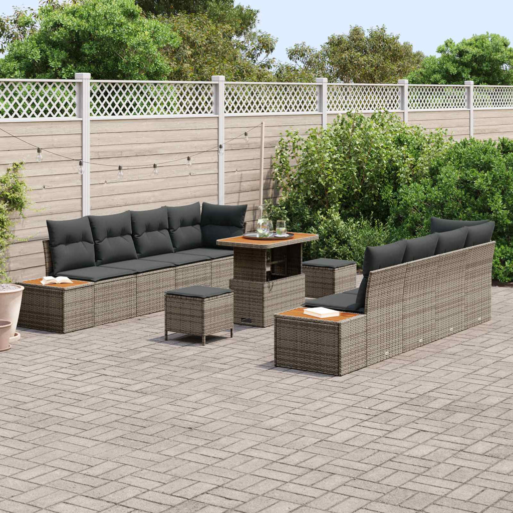 vidaXL Zestaw Sof na Ogród z poduszką 11 pcs Szary