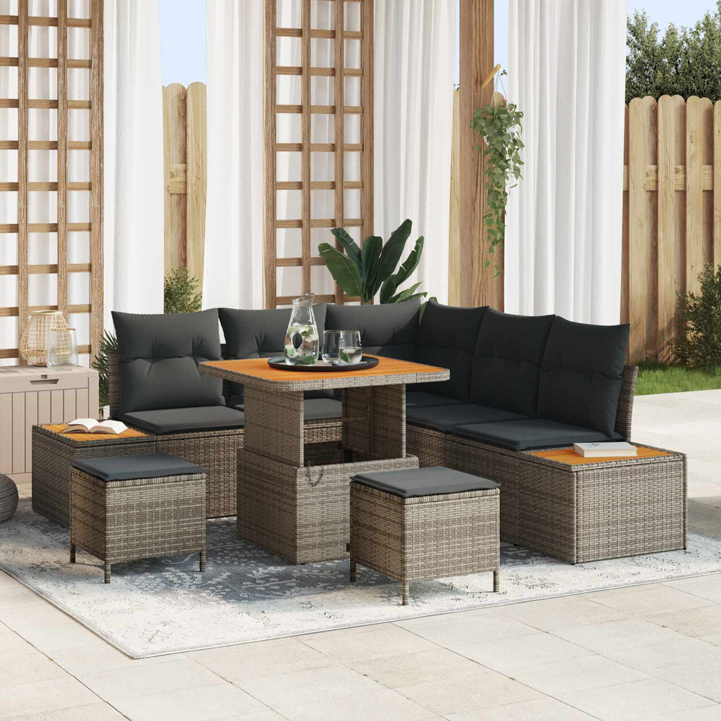 vidaXL Zestaw Sof na Ogród z poduszką 8 pcs Szary