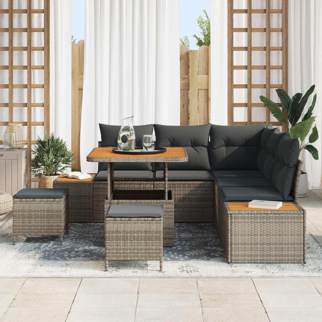 vidaXL Zestaw Sof na Ogród z poduszką 8 pcs Szary