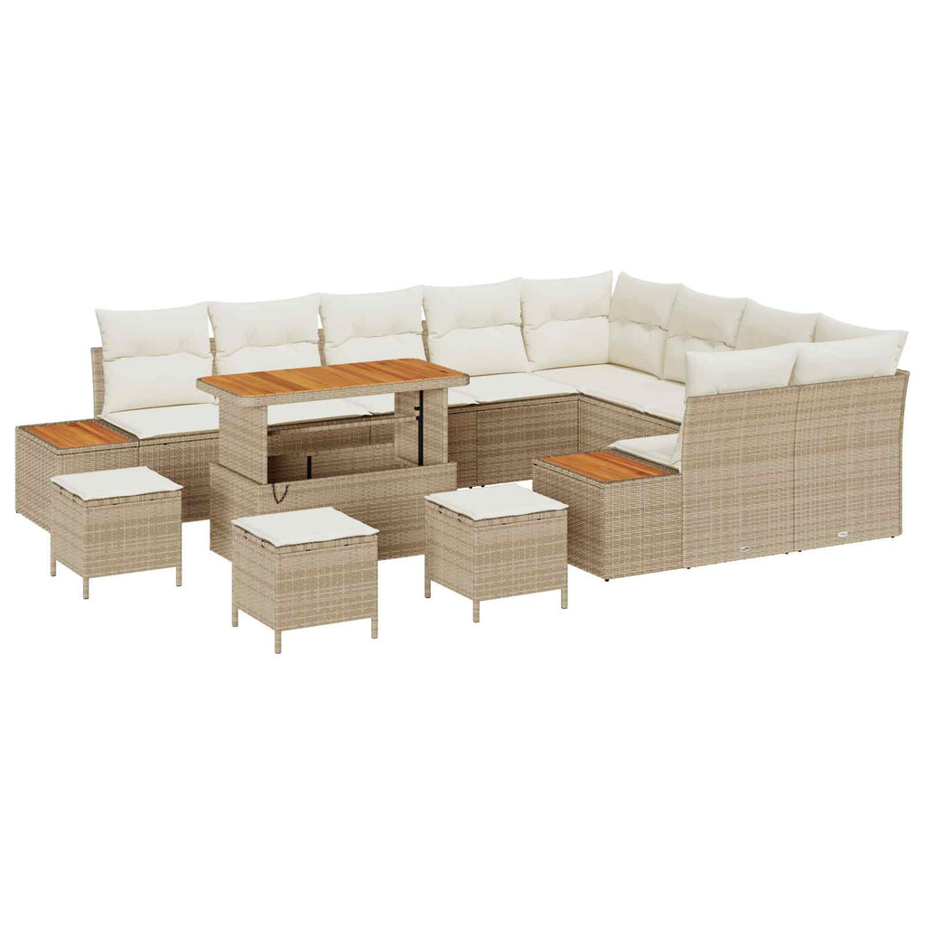 vidaXL Zestaw Sof na Ogród z poduszką 13 pcs Beżowy i kremowy