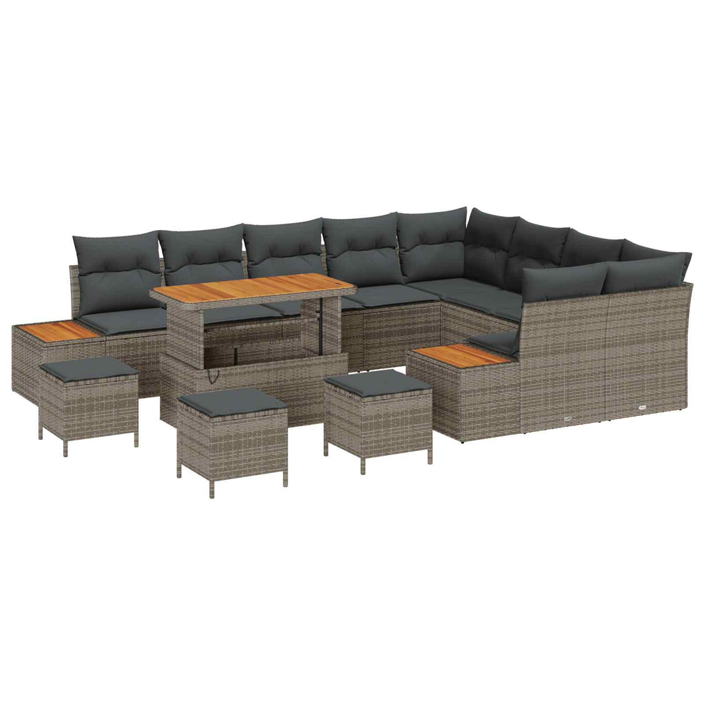 vidaXL Zestaw Sof na Ogród z poduszką 13 pcs Szary