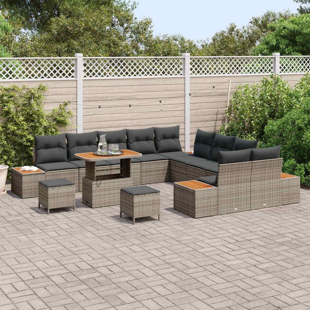 vidaXL Zestaw Sof na Ogród z poduszką 13 pcs Szary