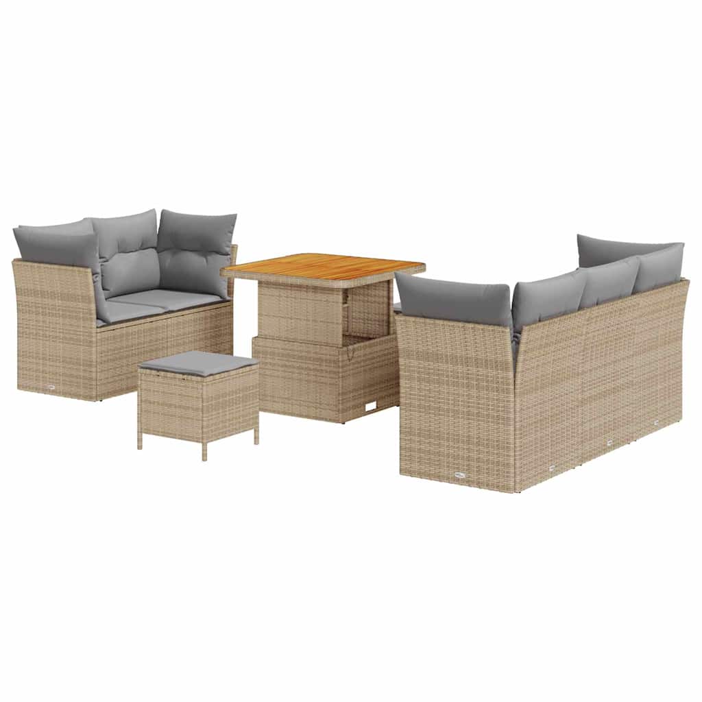 vidaXL Zestaw Sof na Ogród z poduszką 8 pcs beżowo-jasnoszary