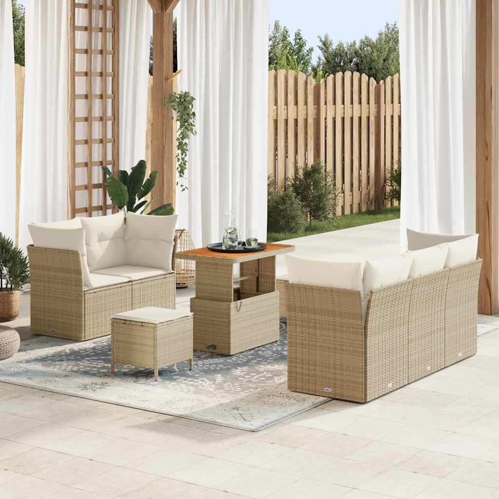 vidaXL Zestaw Sof na Ogród z poduszką 8 pcs beżowo-kremowy