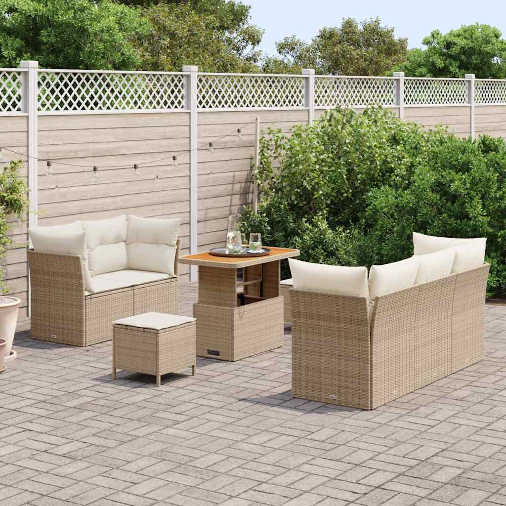 vidaXL Zestaw Sof na Ogród z poduszką 8 pcs beżowo-kremowy