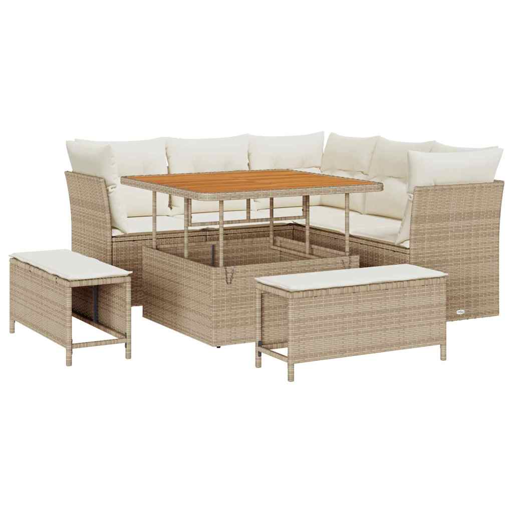 vidaXL Zestaw Sof na Ogród z poduszką 8 pcs beżowo-kremowy
