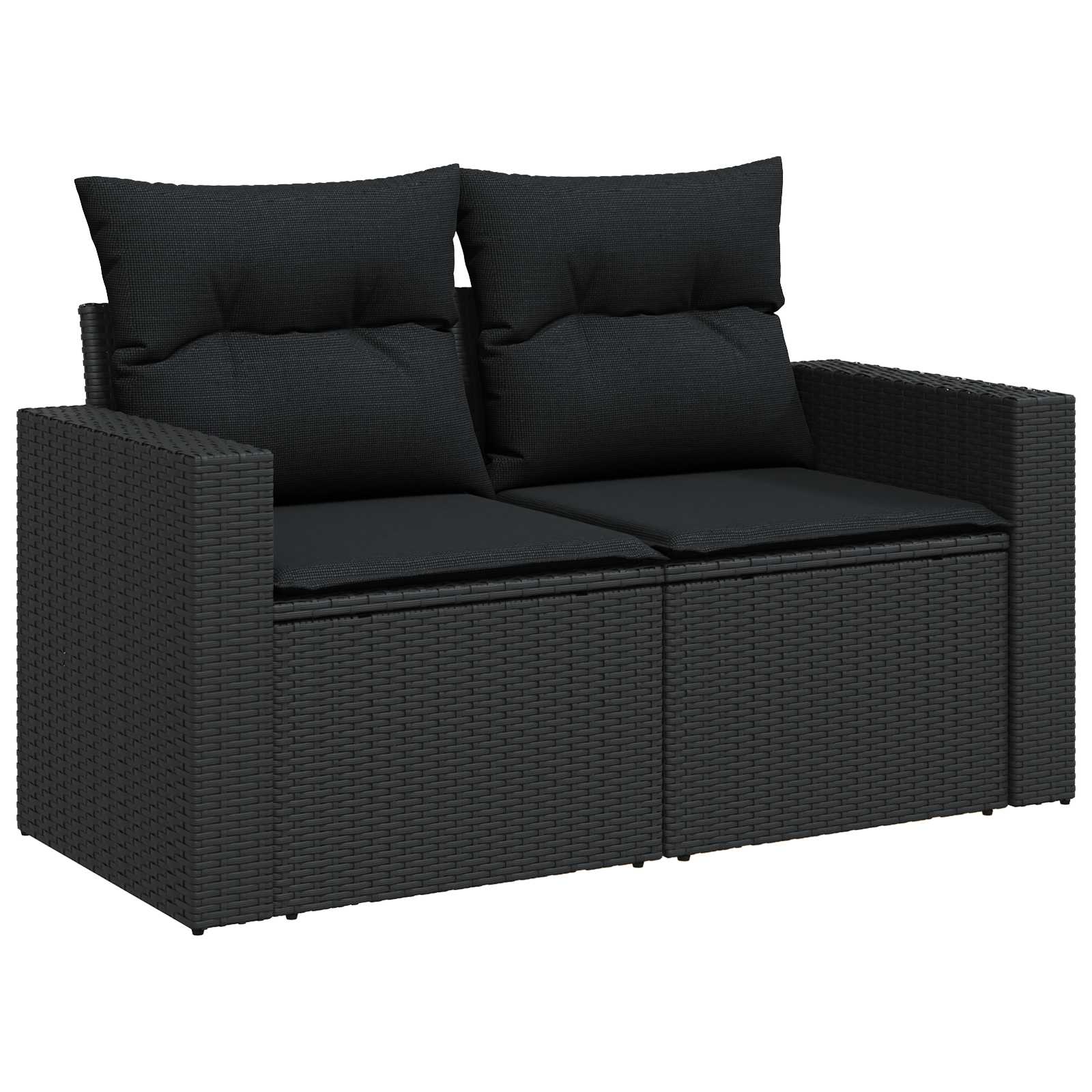 vidaXL Zestaw Sof na Ogród z poduszką 12 pcs Czarny polirattan