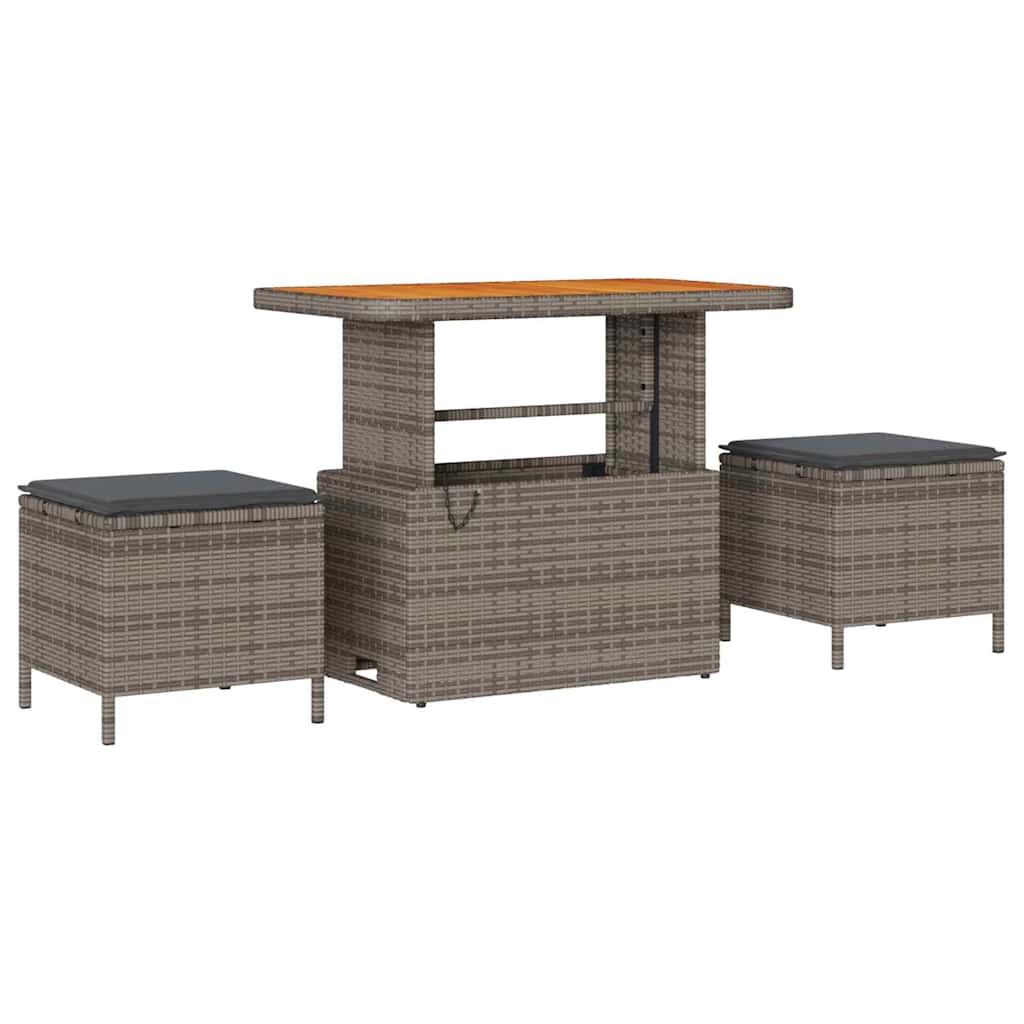 vidaXL Zestaw Sof na Ogród z poduszką z przechowywaniem 10 pcs Szary