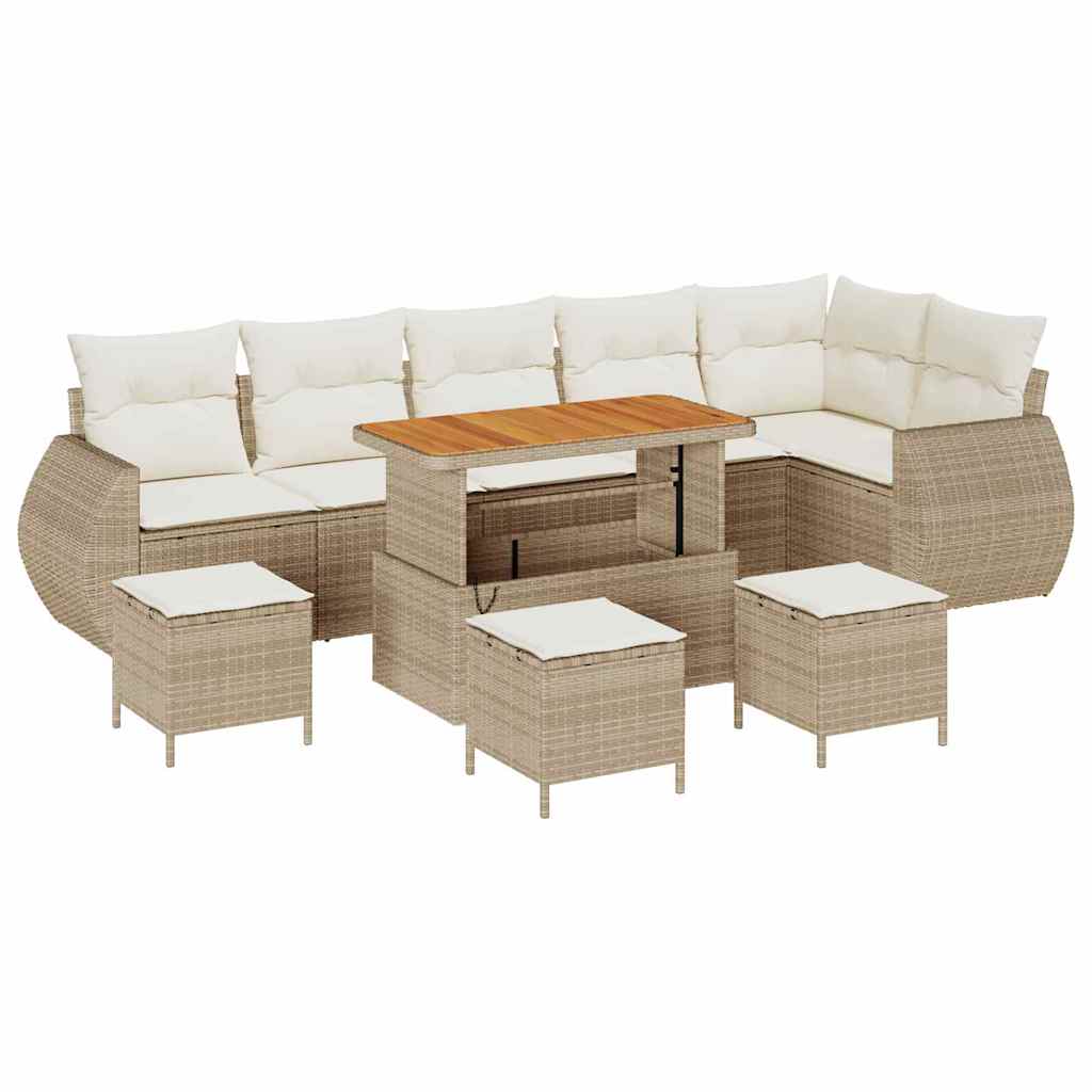 vidaXL Zestaw Sof na Ogród 10 pcs Beżowy i kremowy Rattan poli