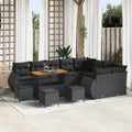 vidaXL Zestaw Sof na Ogród z poduszką 13 pcs Czarny Rattan poli