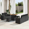 vidaXL Zestaw Sof na Ogród z poduszką 8 pcs Czarny Rattan poli