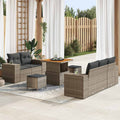 vidaXL Zestaw Sof na Ogród z poduszką 8 pcs Szary Rattan poli