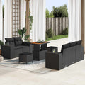 vidaXL Zestaw Sof na Ogród z poduszką 8 pcs Czarny Rattan poli