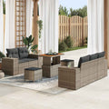 vidaXL Zestaw Sof na Ogród z poduszką 8 pcs Szary Rattan poli