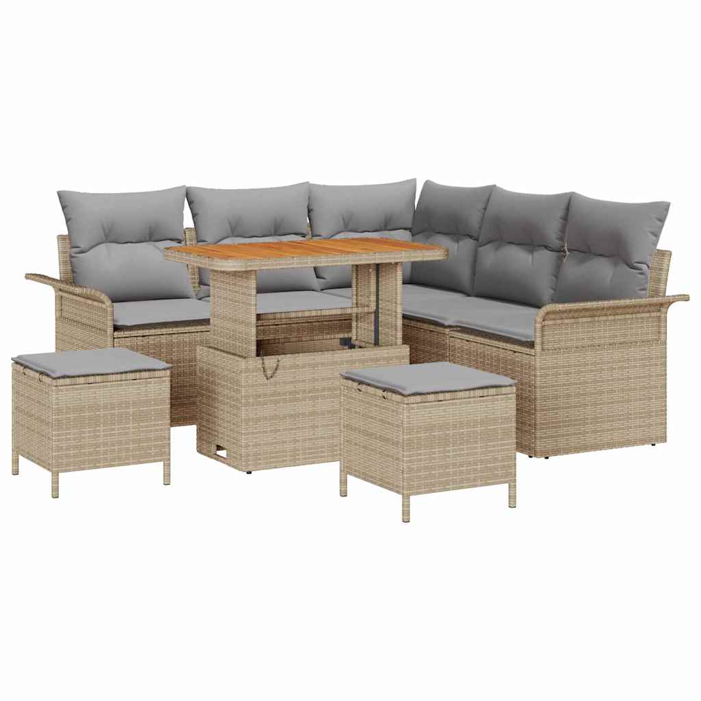 vidaXL Zestaw Sof na Ogród z poduszką 8 pcs Beżowy i jasnoszary