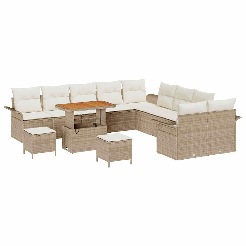 vidaXL Zestaw Sof na Ogród z poduszką 13 pcs Beżowy i kremowy