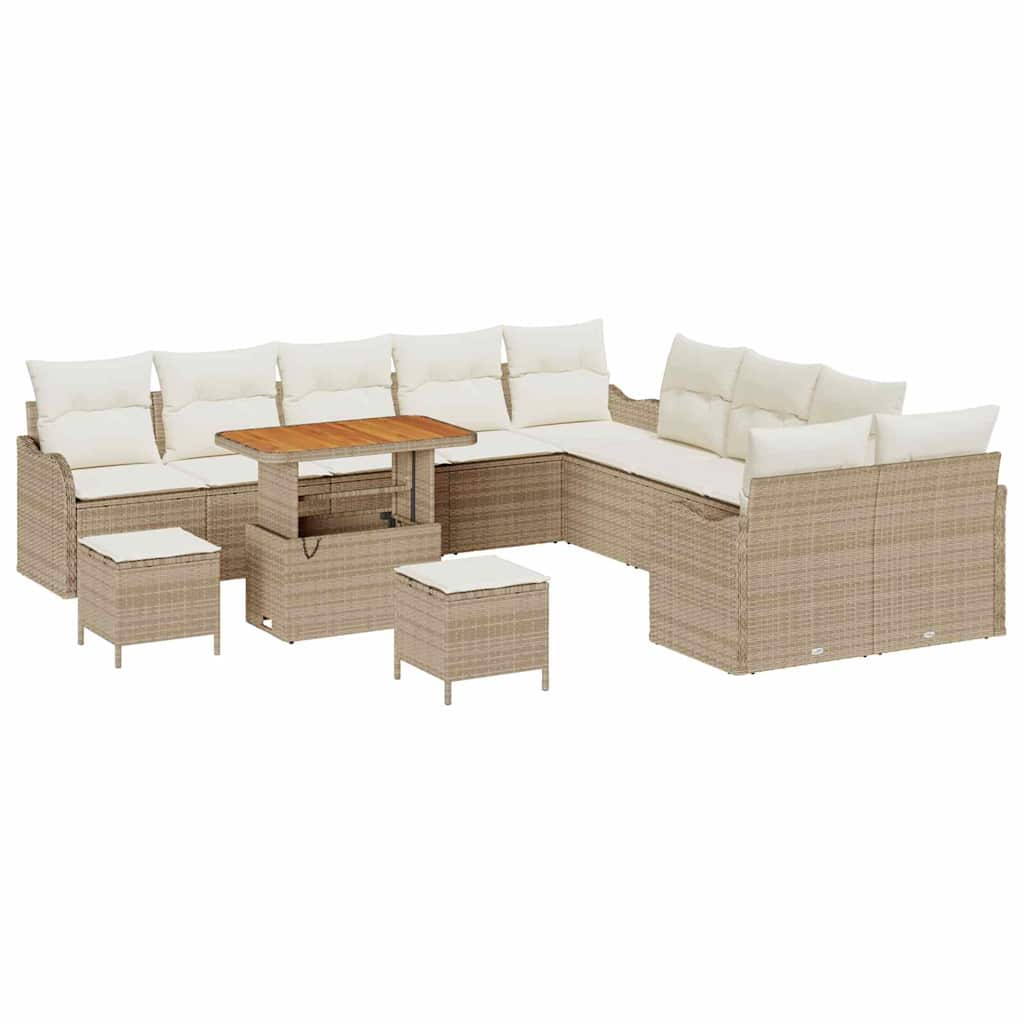 vidaXL Zestaw Sof na Ogród z poduszką 13 pcs Beżowy i kremowy