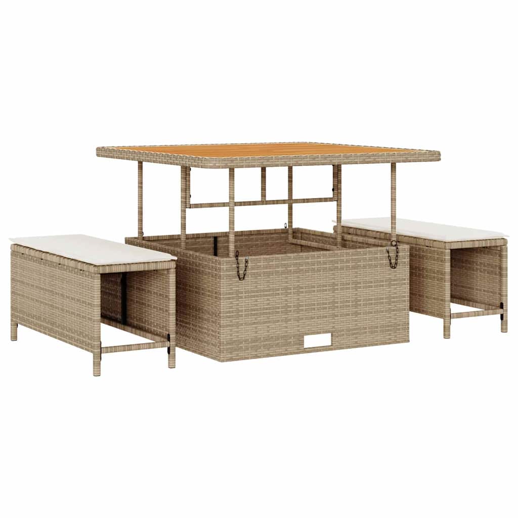 vidaXL Zestaw Sof na Ogród z poduszką 11 pcs Beżowy i kremowy
