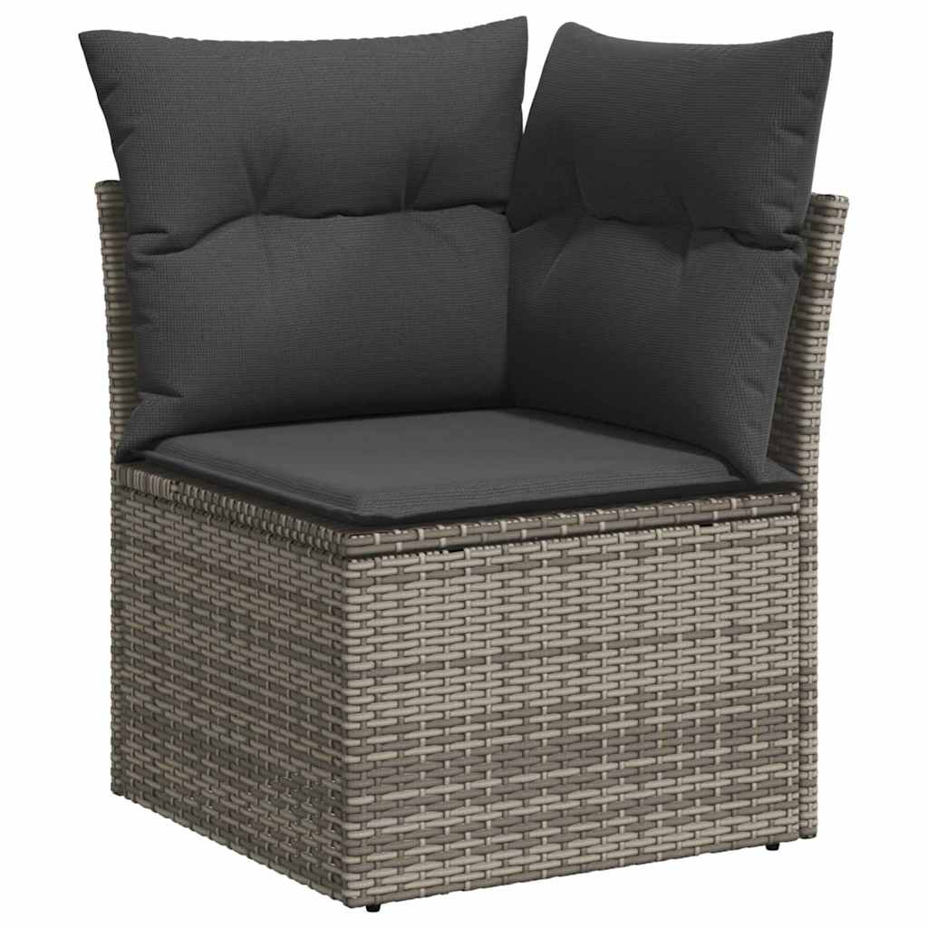 vidaXL Zestaw Sof na Ogród z poduszką z przechowywaniem 9 pcs Szary