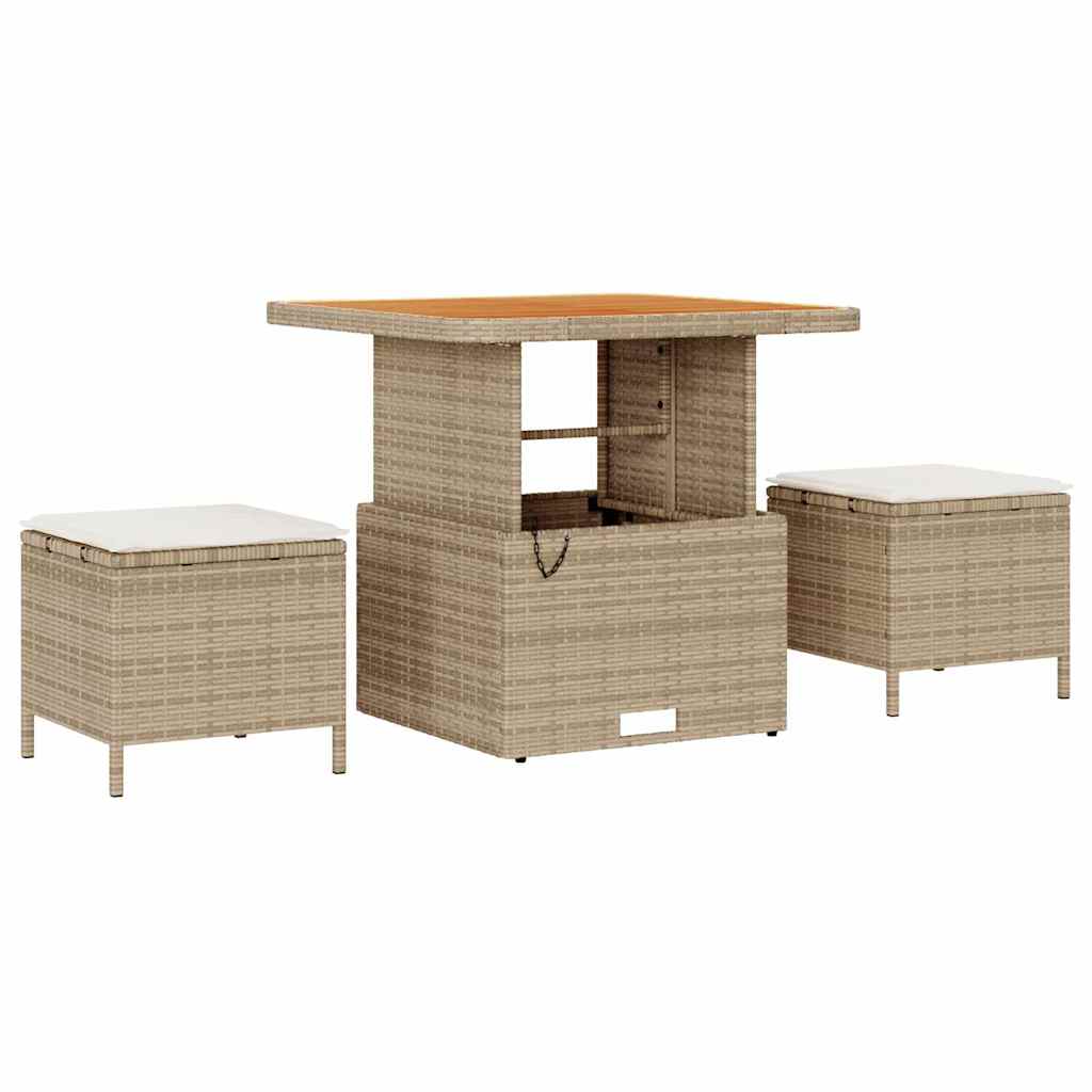 vidaXL Zestaw Sof na Ogród 9 szt. Beżowy Polirattan