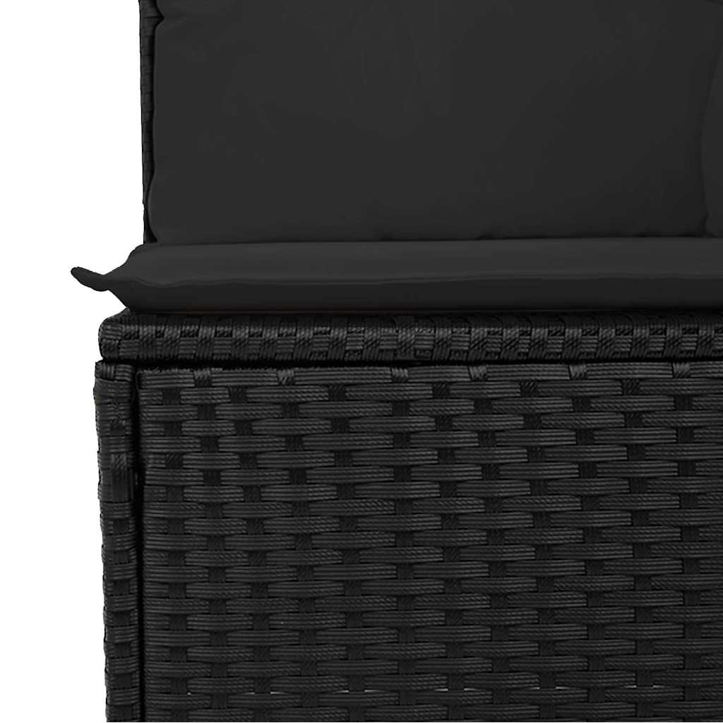vidaXL Zestaw Sof na Ogród z poduszką z przechowywaniem 9 pcs Czarny