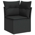 vidaXL Zestaw Sof na Ogród z poduszką 9 pcs Czarny Polirattan