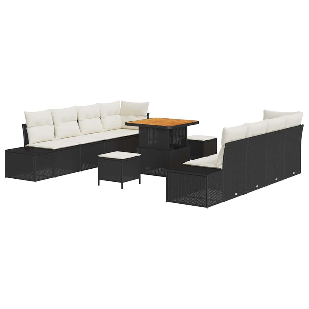 vidaXL Zestaw Sof na Ogród Czarny 80 x 80 x 71 cm Polirattan
