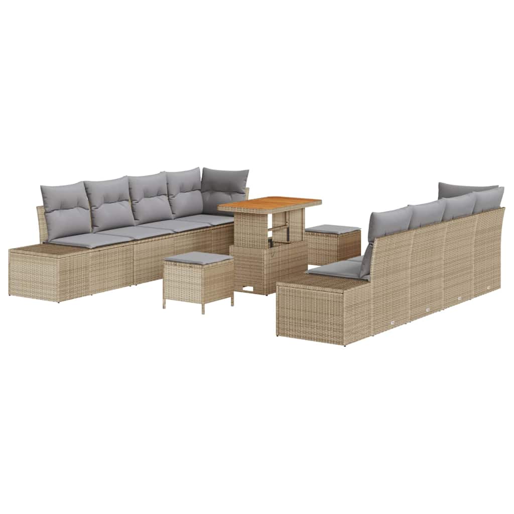 vidaXL Zestaw Sof na Ogród Beżowy 90 x 55 x 71 cm Polirattan