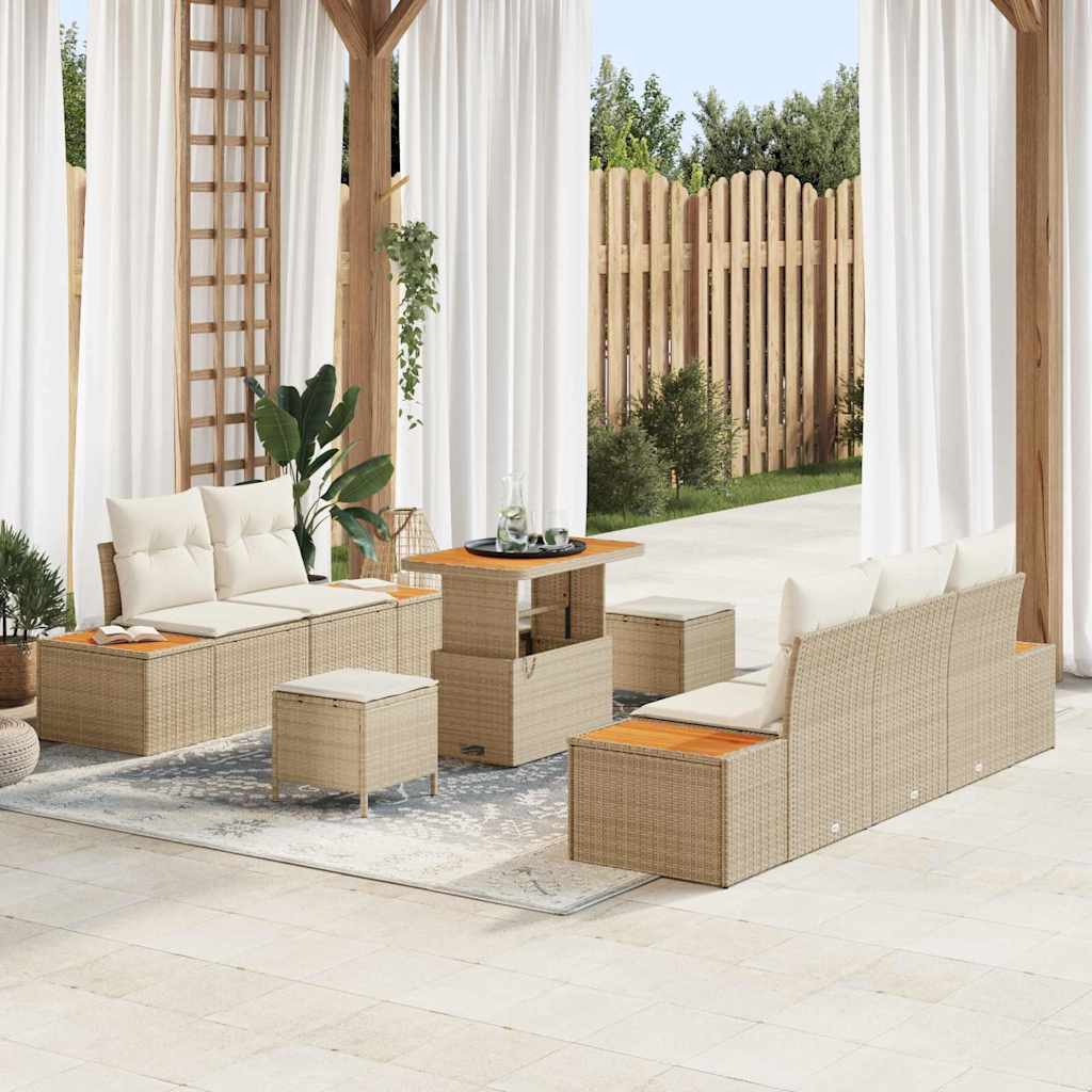 vidaXL Zestaw Sof na Ogród z poduszką 8 pcs Beżowy i kremowy