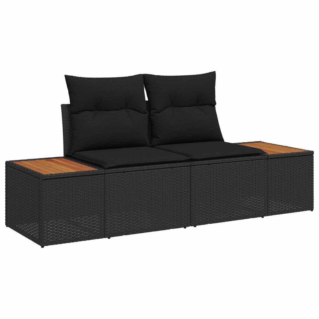 vidaXL Zestaw Sof na Ogród z poduszką 8 pcs Czarny Polirattan