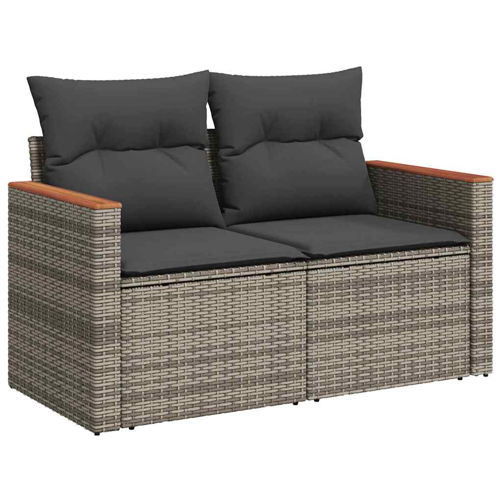 vidaXL Zestaw Sof na Ogród z poduszką 11 pcs Szary polirattan