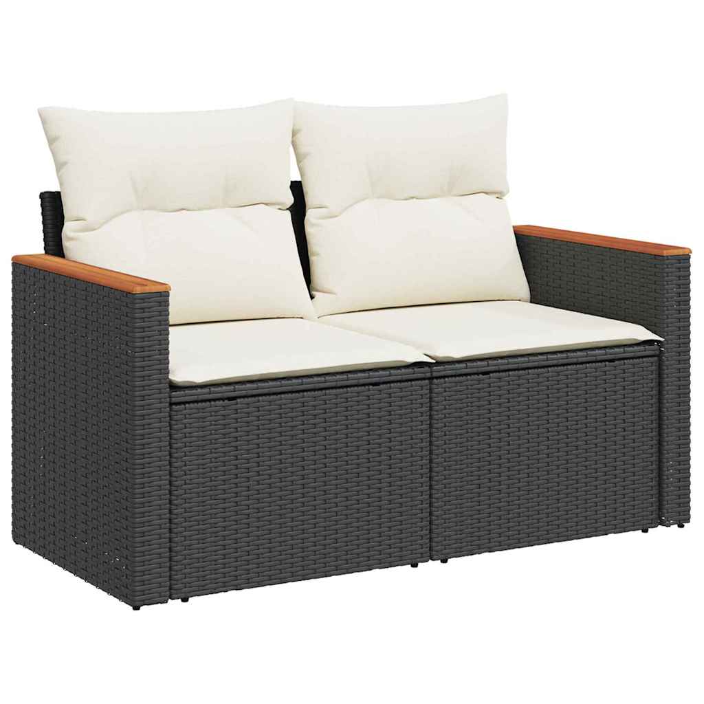 vidaXL Zestaw Sof na Ogród z poduszką 12 pcs Czarny polirattan